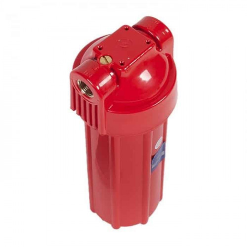Червоний корпус фільтру для гарячої води 1" - 3/4" Aquafilter FHHOT