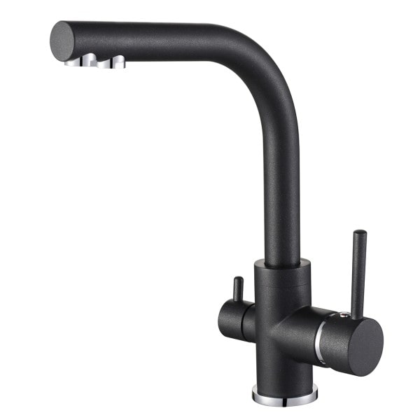 Трёхпозиционный кран-смеситель AquaSanita Akvaduo 2663-601 Черный (Black)
