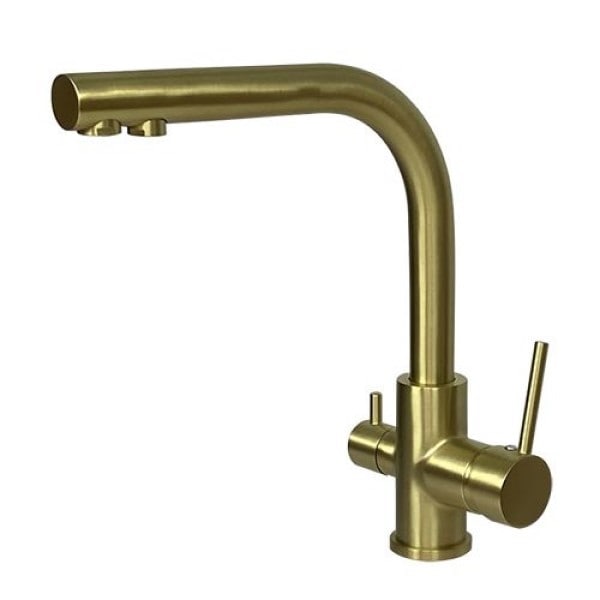 Трёхпозиционный кран-смеситель AquaSanita Akvaduo 2663 L G Gold